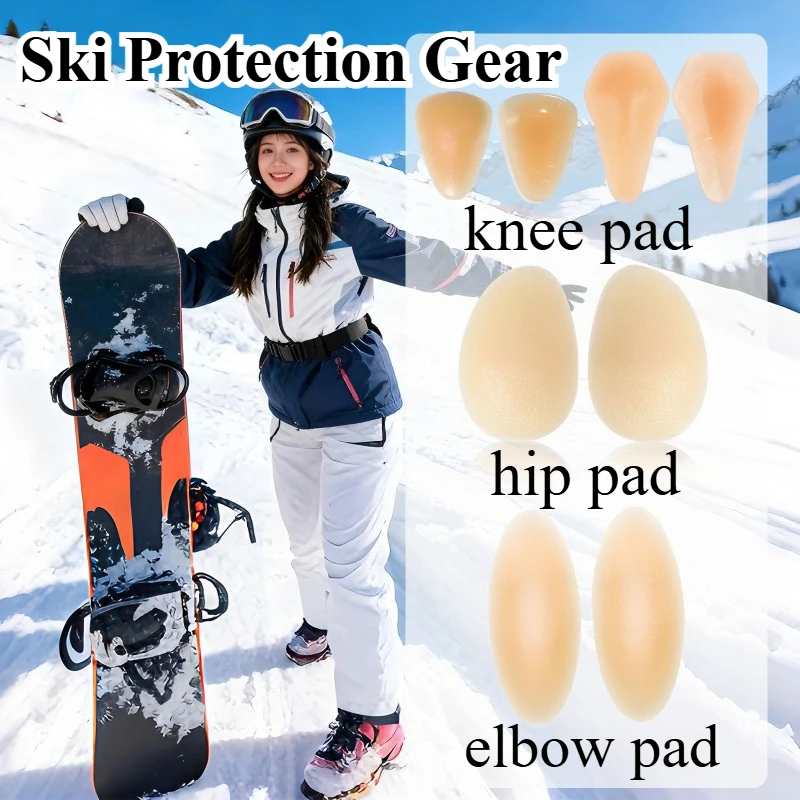 

Snowboard Knee Pad Self-Adhesive Knee Pad Comfortable Skating Hip Elbow Pad Knee Protections for Ice Skating Sking