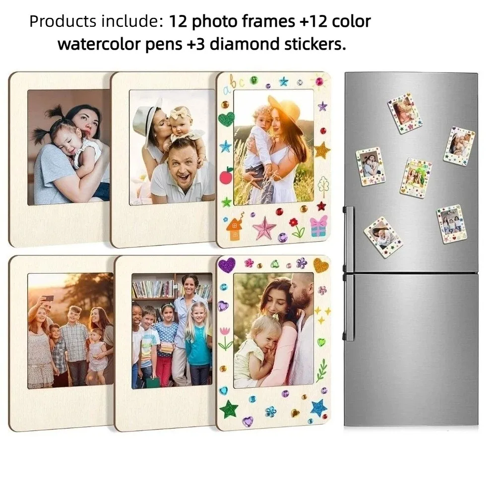 DIY Wooden Picture Frames with Stickers