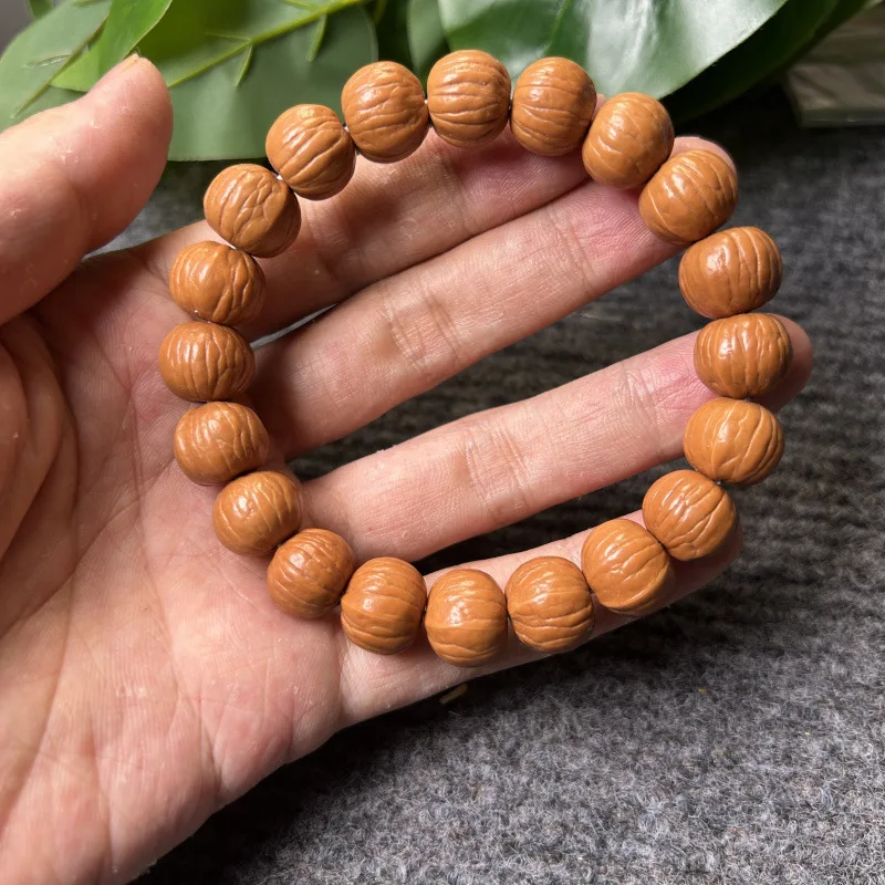 Natural raw - - , short-piton double-fin pumpkin monkey-head bracelet, American wild walnut