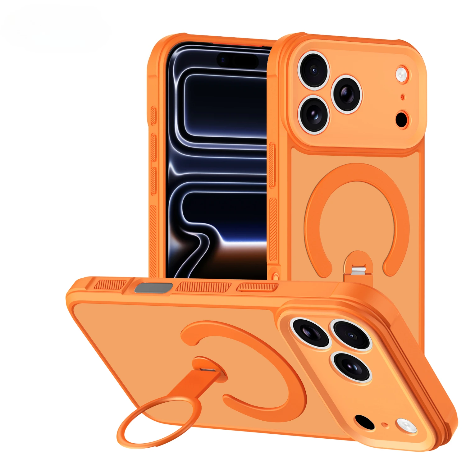 360 °   Drehbare Ringhalterung für MagSafe Handyhülle für iPhone Air 17 16 Plus 15 14 13 12 11 Pro Max Magnetischer Stoßfänger Matt Cover