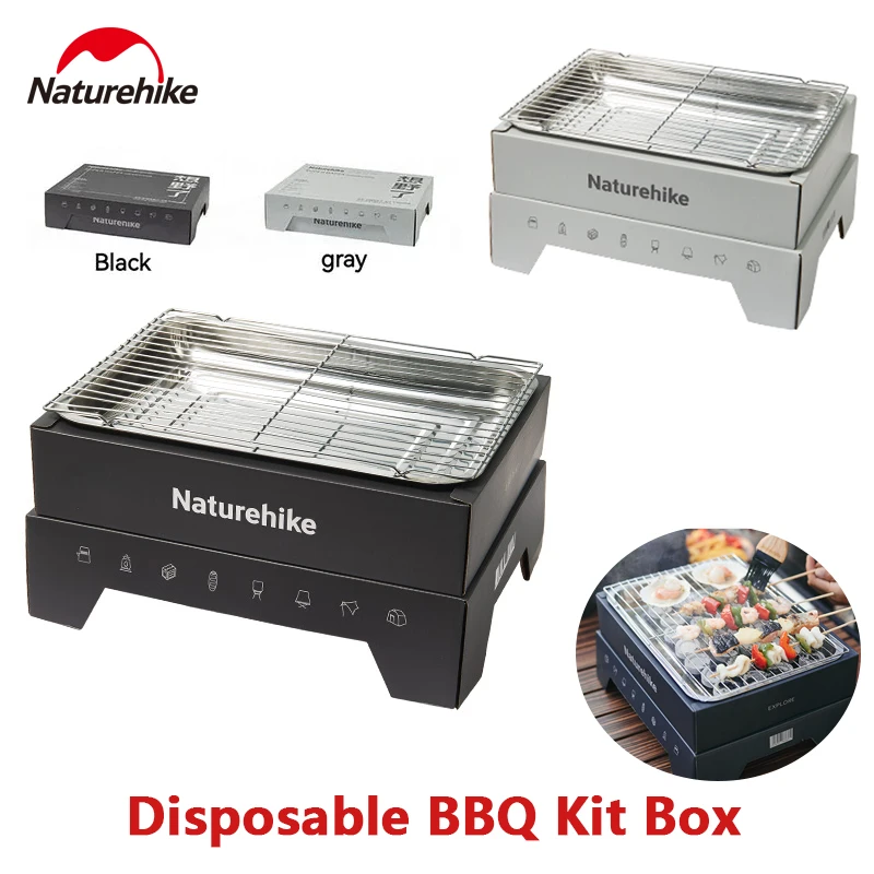 

Naturehike Tabletop Barbecue Grill Camping Portable Stainless Steel Stove Box Type Outdoor Picnic Tea Making Fruit Wood Charcoal