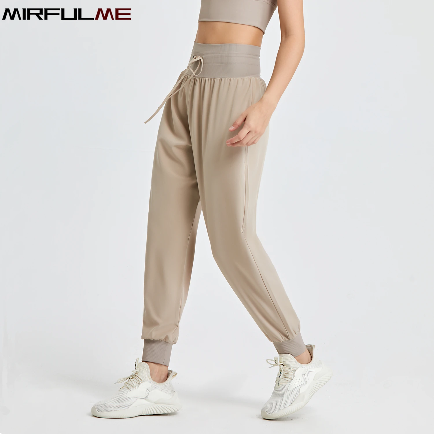 Women Loose Yoga Sport Pants Elastic High Waist Running Trousers Drawstring Harem Pant Quick Dry Gym Workout Jogging Sweatpants