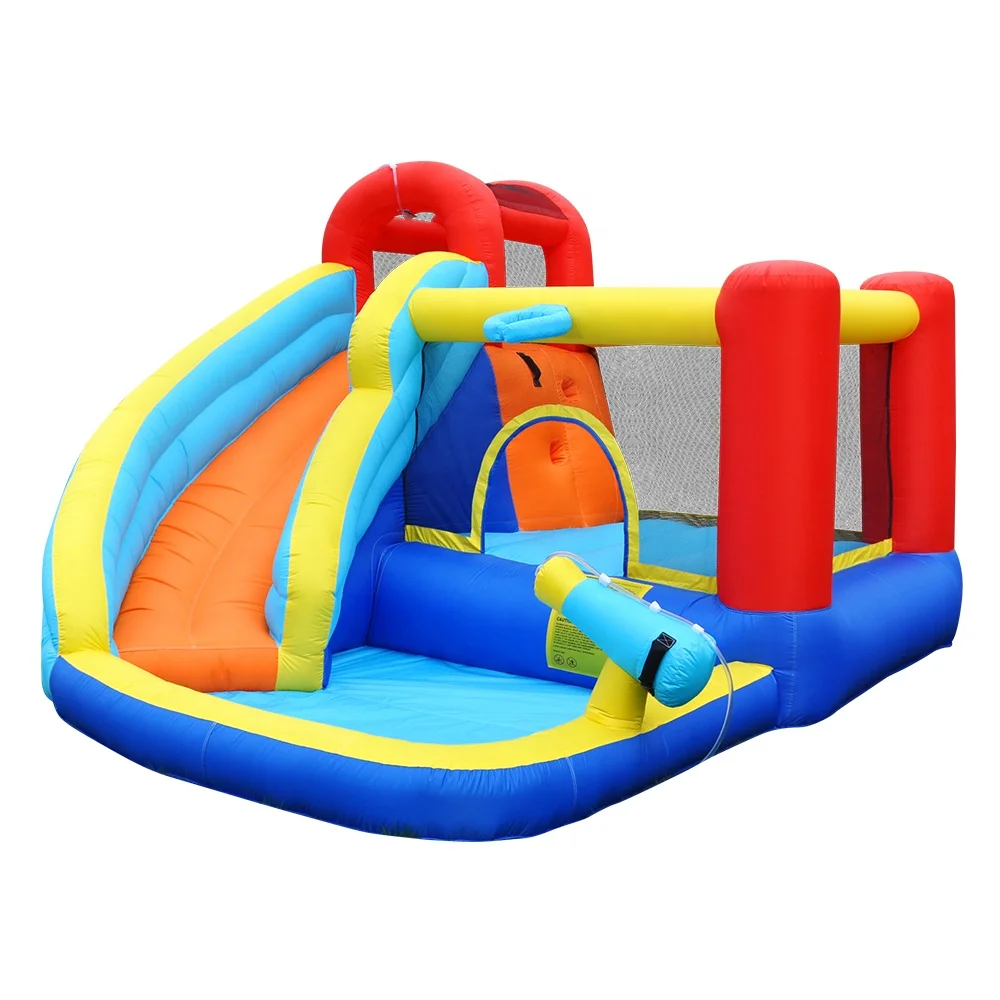 

Hot sale private yard slide trampoline bouncy castle wholesale combination rock climbing water slide