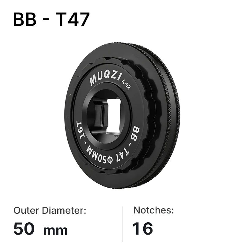 MUQZI T45 T47 Innenlager-Montage- und Demontagewerkzeug 12T 16T Fahrrad-Innenlager-Schlüssel 49/50/52/52.2/53mm
