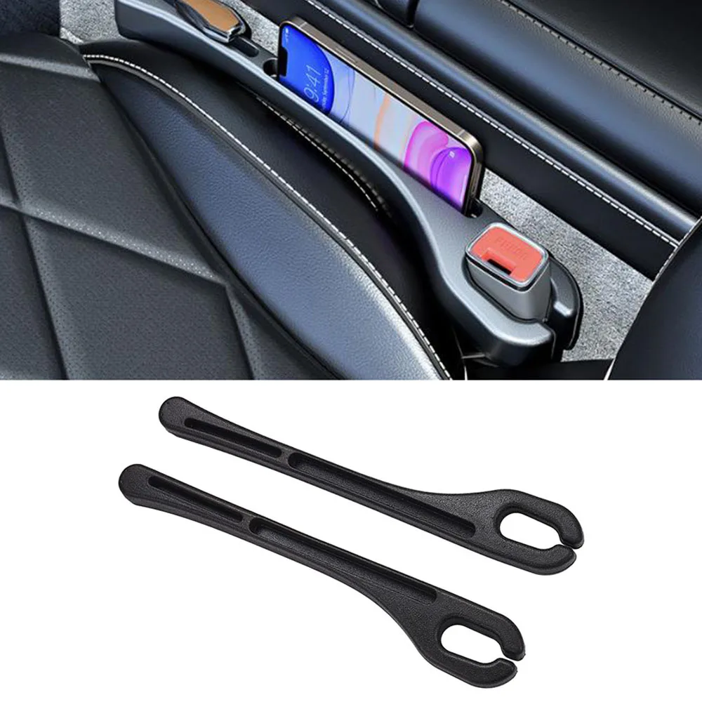 2 Pack Universal Car Seat Gap Filler with Seat Belt Hole, Seat Slit Plug to Fill The Seat Gap and Console Stop Thing Dropping