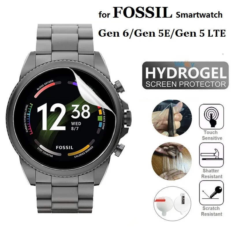 

10 шт. гидрогелевая защитная пленка из ТПУ для Fossil Gen 6/Gen 5 LTE/5E, женские и мужские умные часы HD, прозрачная мягкая защитная пленка
