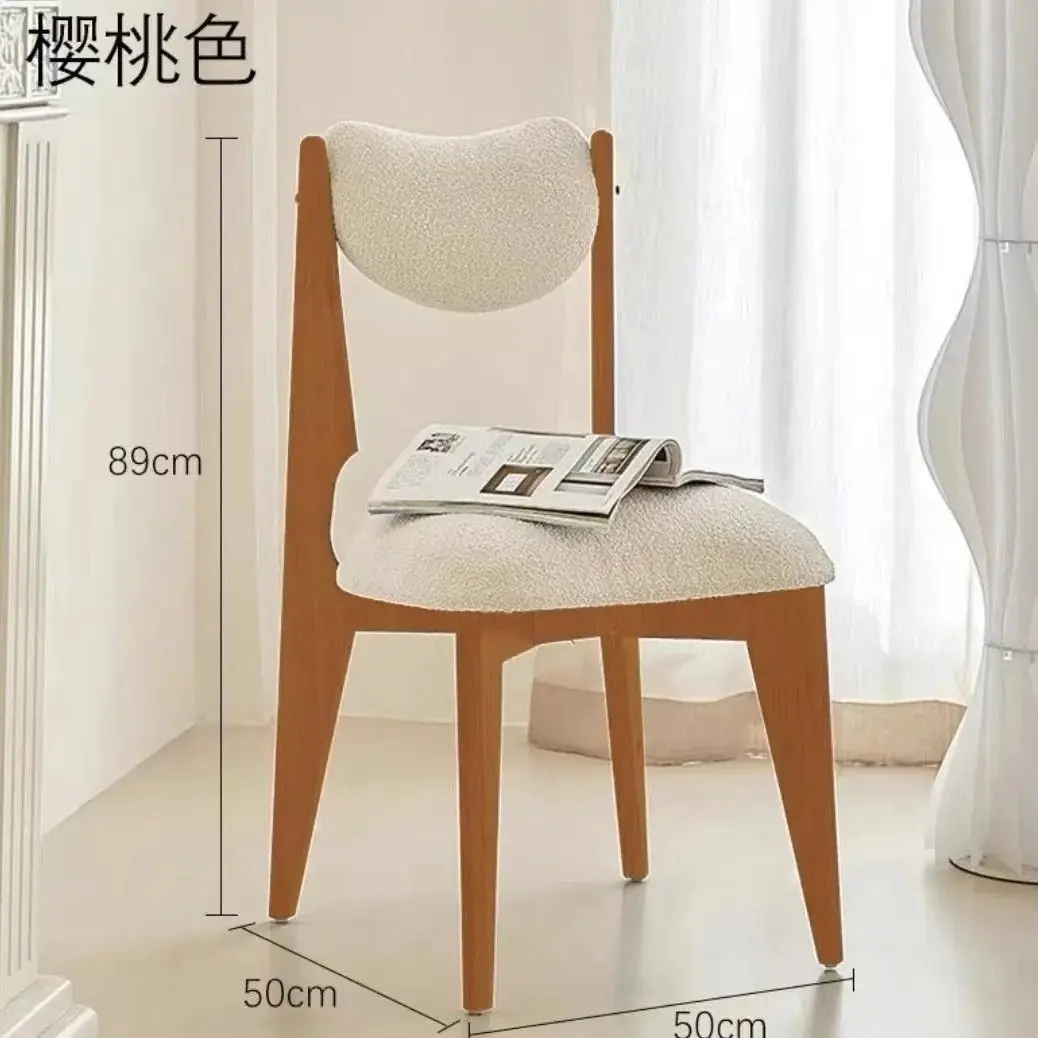 

French Nordic Chair Medieval Retro Solid Wood Home Dining Chair Light Luxury Modern Designer Back Chair Simple