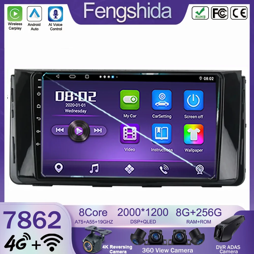 مشغل وسائط متعددة أندرويد مع شاشة ليد ، راديو لهيونداي H350 ، solatii-qq، 5G WiFi GPS Navigation ، وحدة معالجة مركزية عالية الأداء ، HDR