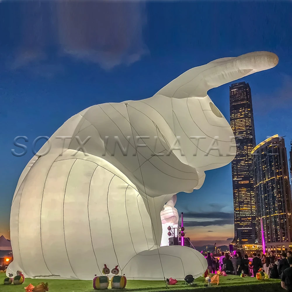 Party Decoration Factory Price Custom Made Advertising Inflatable White Rabbit Toy Inflatable 3D Rabbit Easter Bunny For