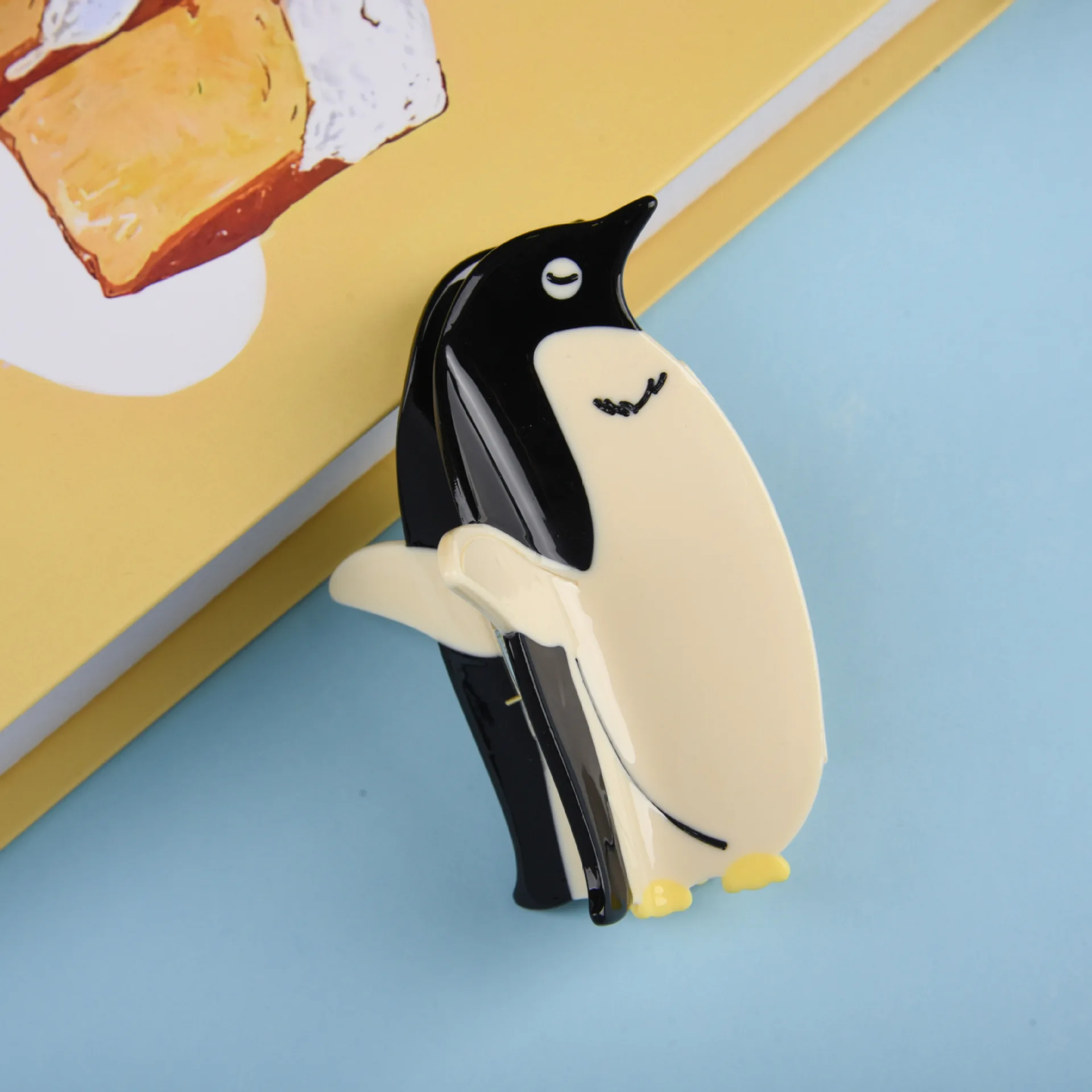 New Cute Animal Penguin Hair Claw Acetate Crab Hair Clip Protecting Antarctic Penguins Shark Clip for Woman Hair Accessories