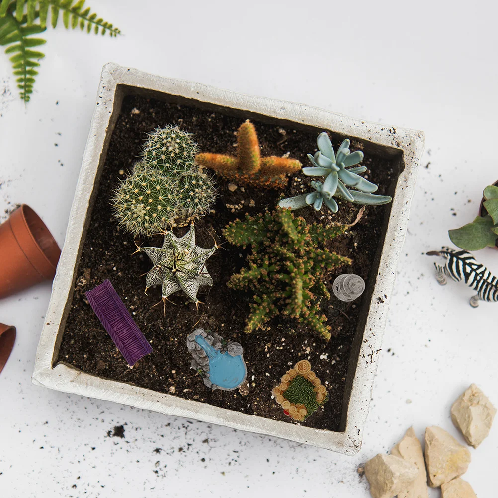 5pcs Mini Garden Ornaments Resin Landscaping Decor Small Outdoor Garden Decors Unique Pond Bridge Ornament For Bonsai Diy Home