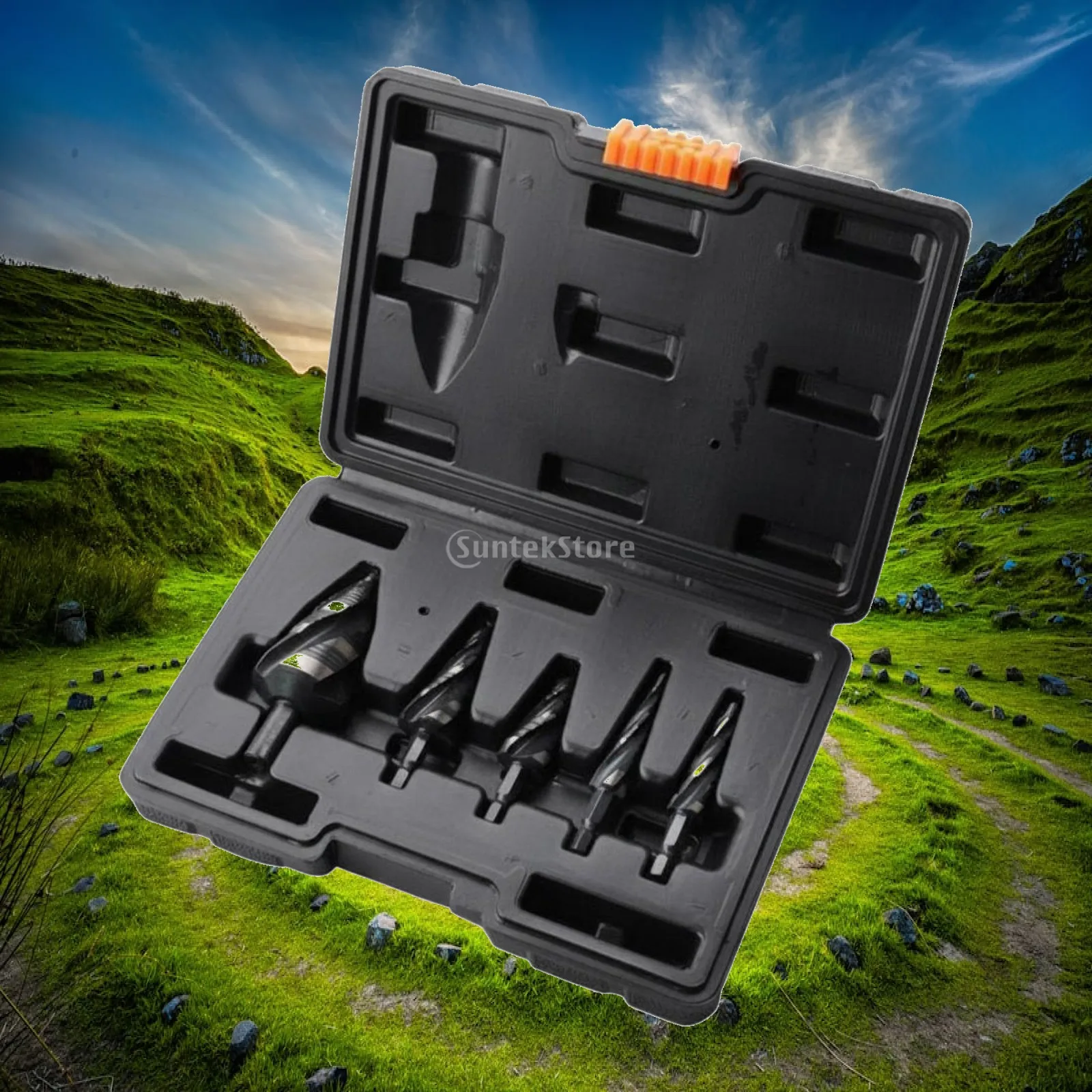 hss-step-drill-bit-set-hex-shank-5-sizes-spiral-design-for-metal-wood-diy-tool-kit