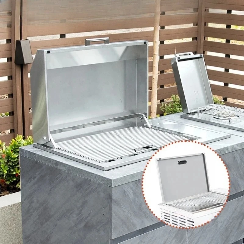 

304 Stainless Steel 4 Burner Built-In Gas BBQ Grill High Quality Single Sided Burner Newly Upgraded Outdoor Kitchen Top Embedded