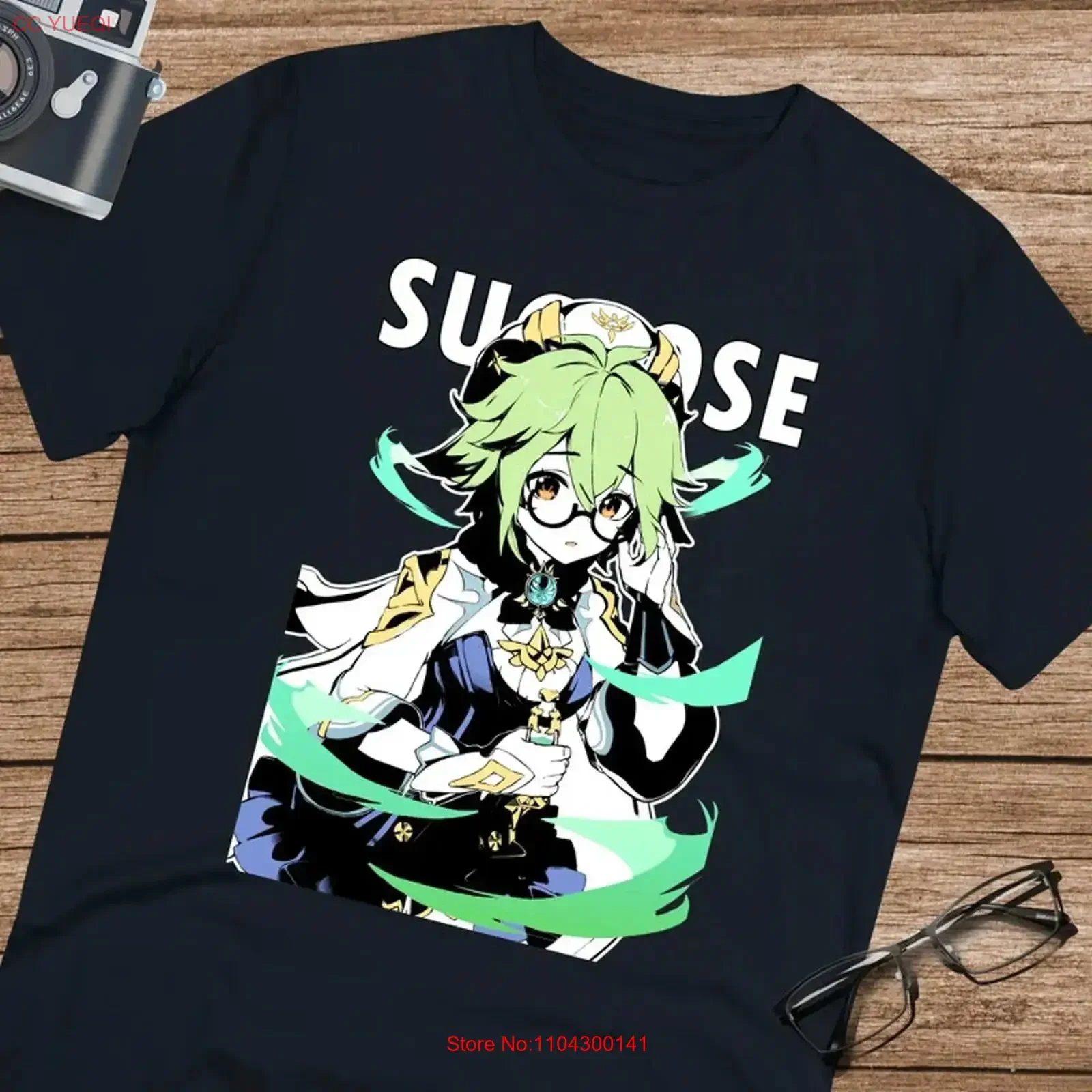 Anime Sucrose Genshin Impact T Shirt Size S 5Xl Black vintage Washed graphic designer clothes Stretched fashion Slightly