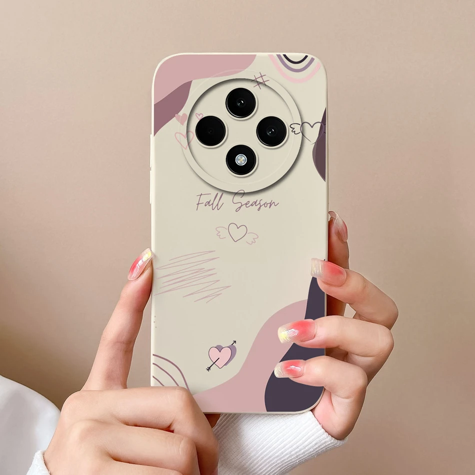 Love Heart Case For Oppo Reno 12F Phone Shell Soft Liquid Silicone Camera Protection Back Cover For Oppo Reno12F 12 F Bumper