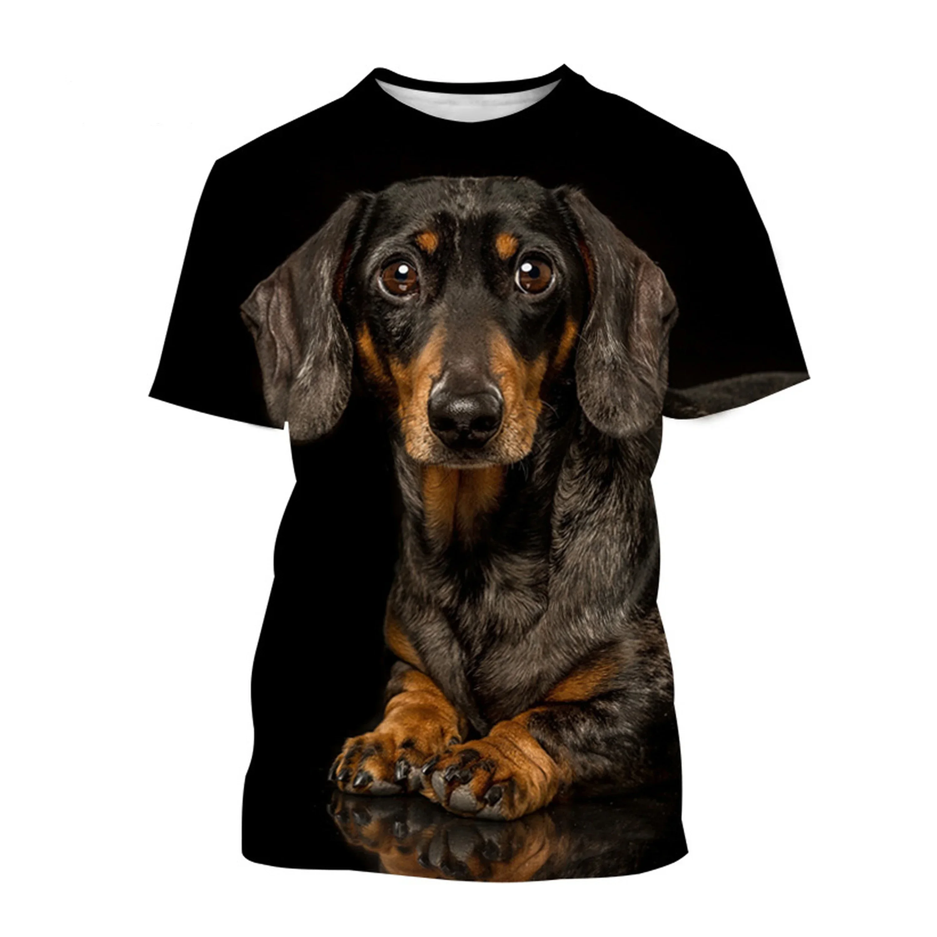 New Fashion Dachshund 3D Printed T-shirt Men and Women's Casual Short-sleeved T-shirt Graphic T Shirts  Men Clothing Ventilation