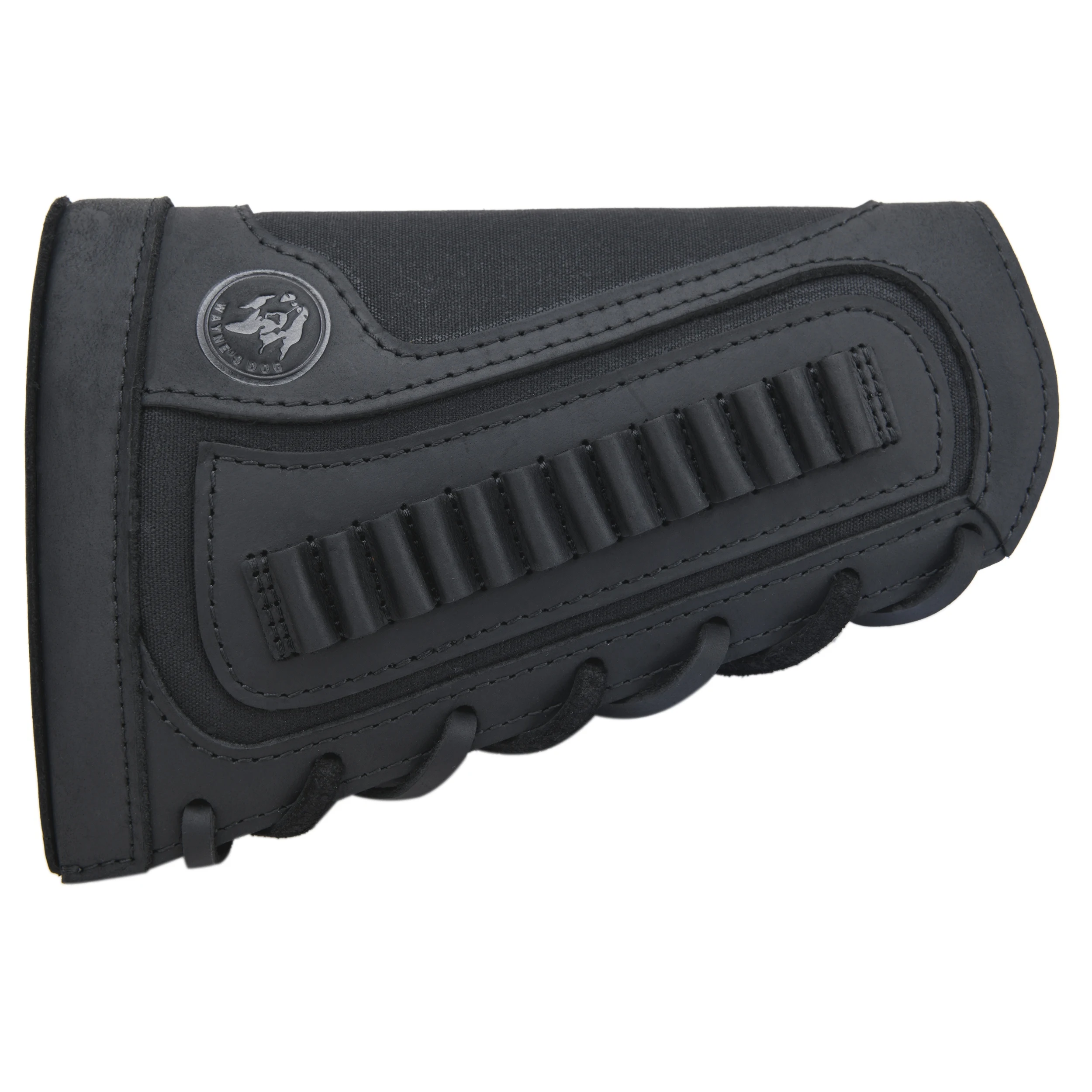 

Tactical Rifle Gun Buttstock Leather Ammo Cartridges Bullet Holder 22, .22LR, .22MAG, .17 hmr in Black