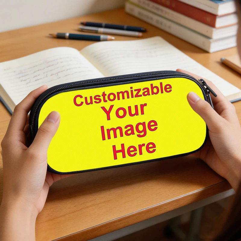 Customizable / Personalized Your Image Text Photo Cosmetic Case Pencil Bag Large Capacity Stationery Bag