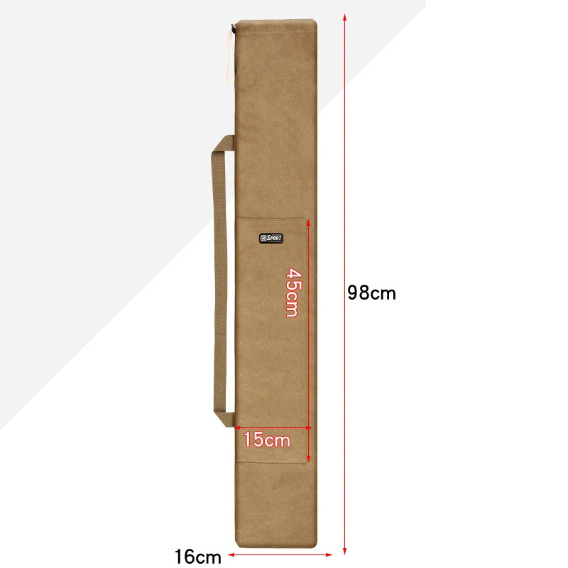 Bolsa portátil de gran capacidad para caña de pescar, bolsa de almacenamiento plegable de lona gruesa resistente al desgaste, 98-160cm