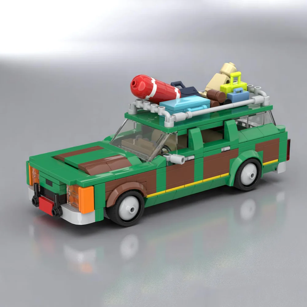 폴라디어 371PCS 가족 휴가 여행 트럭 소형 입자 조립 블록 소년 퍼즐 모델 장난감 생일 휴일 선물