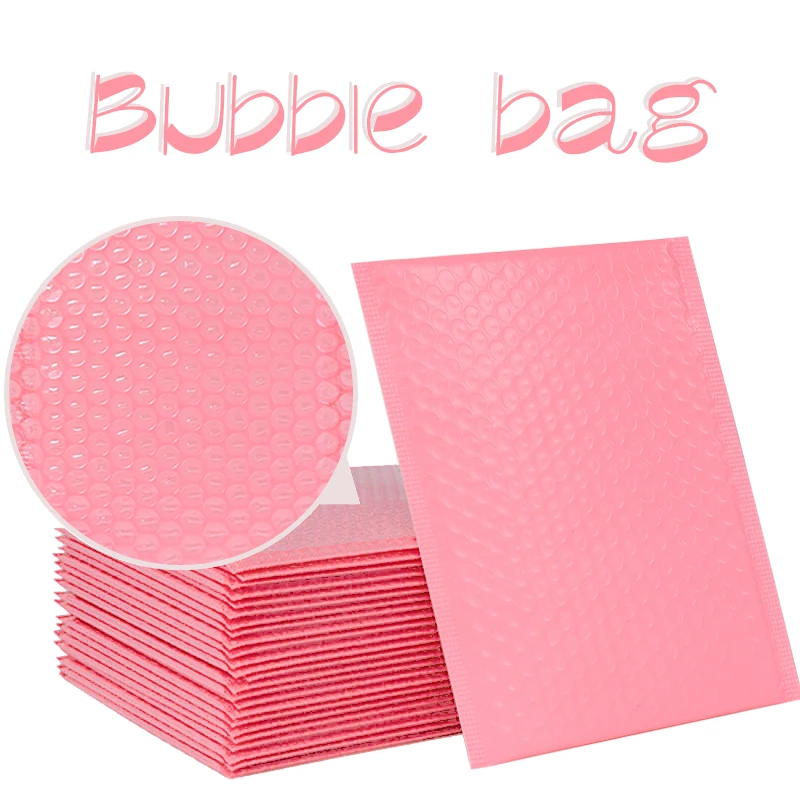 1-10pcs Pink Black Bubble Bags Self Seal Envelope Bag Waterproof Mailers Padded Shipping Bags Boutique Gift Packaging Supplies