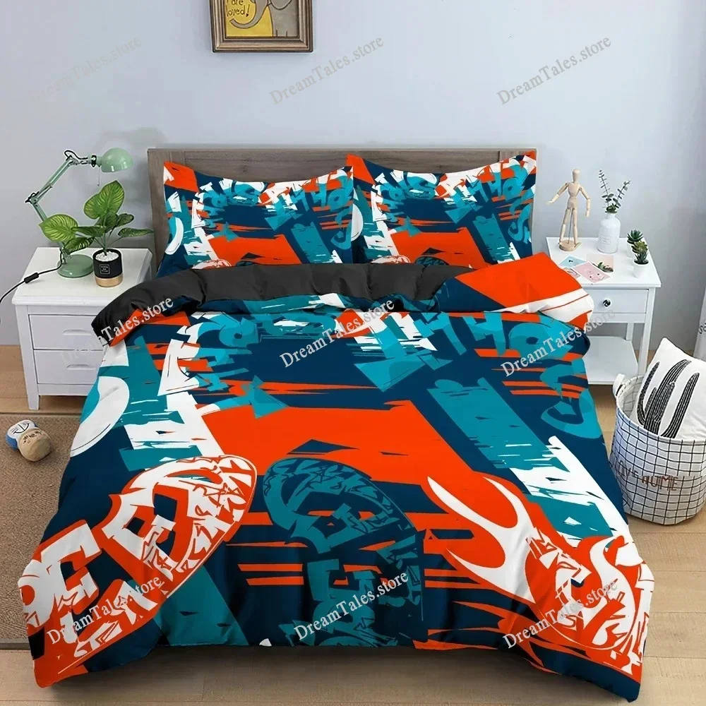3D Cartoon Graffiti Bedding Set Soft Luxury Duvet Quilt Cover Set Bedroom Decor King Queen Twin Single Size Bedclothes741 6