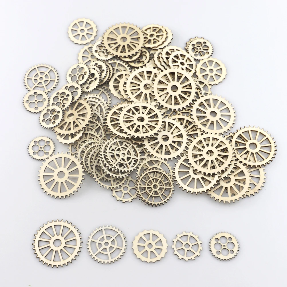 

100pcs Wooden Decorative Slices Crafts Creative Carved Hollow Out Mini Blank Safe Durable Kids DIY Family Perfect Decorations