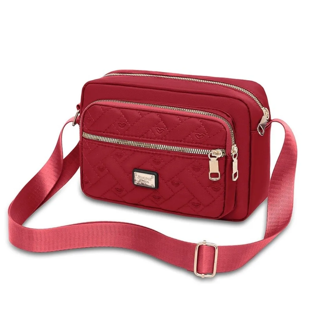 Stylish Multi Pocket Crossbody Bag Adjustable Strap Oxford Fabric Travel Purse Lightweight Oxford Fabric Wallet Travel Use