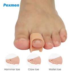 Pexmen 2/4Pcs Hammer Toe Straightener Hammertoe Corrector for Curled Crooked Bent and Claw Toes Lift Toe Tip Toe Cushion