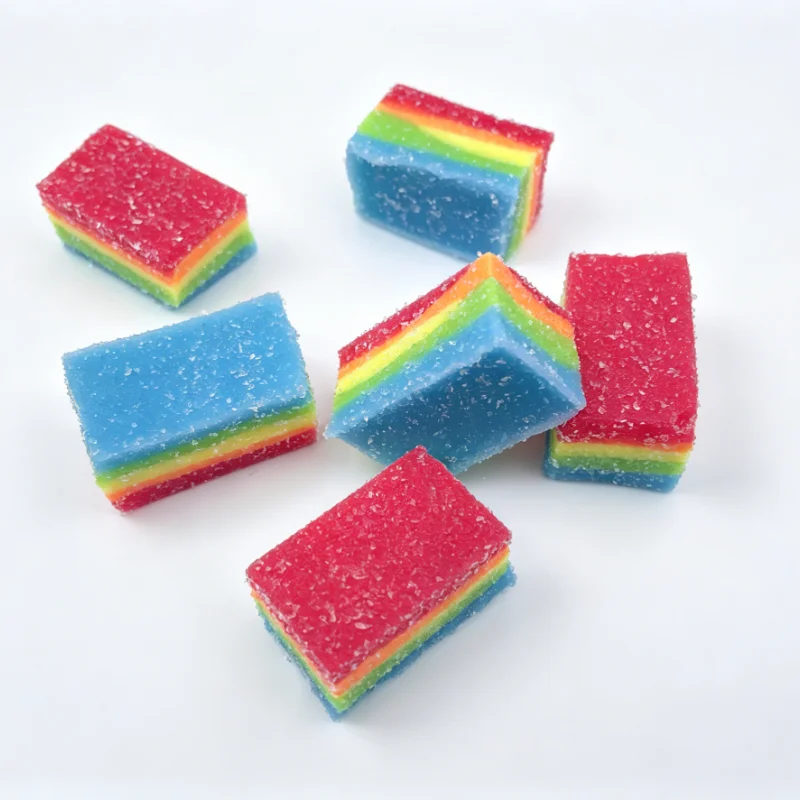 Squishy Rainbow Strip Stress Ball Squeeze Toys Soft Rainbow Sour Candy Stretchable Fidget Toy Stress Relief  Decompression Toy - view 6