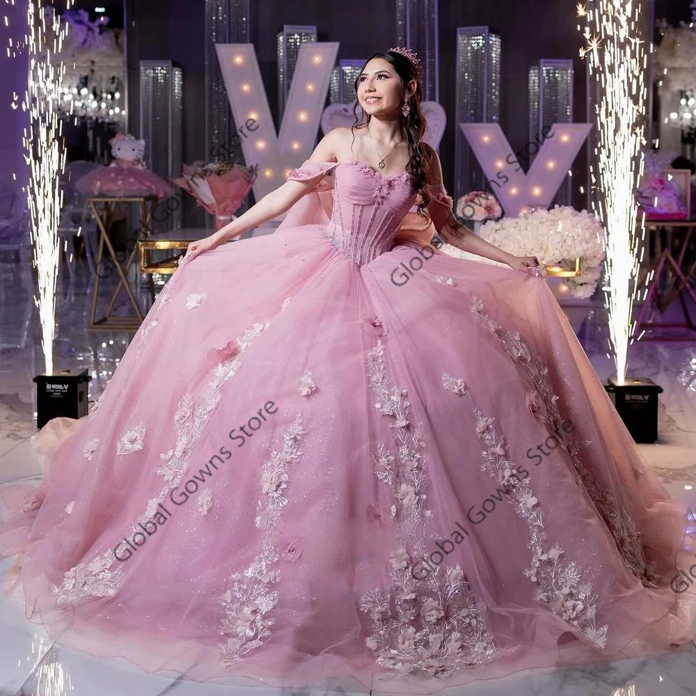 

Elegant Big Bow Ball Gown 15 Quinceanera Dress Butterfly Appliques Pleat Vestidos De 15 Anos Customized Plus
