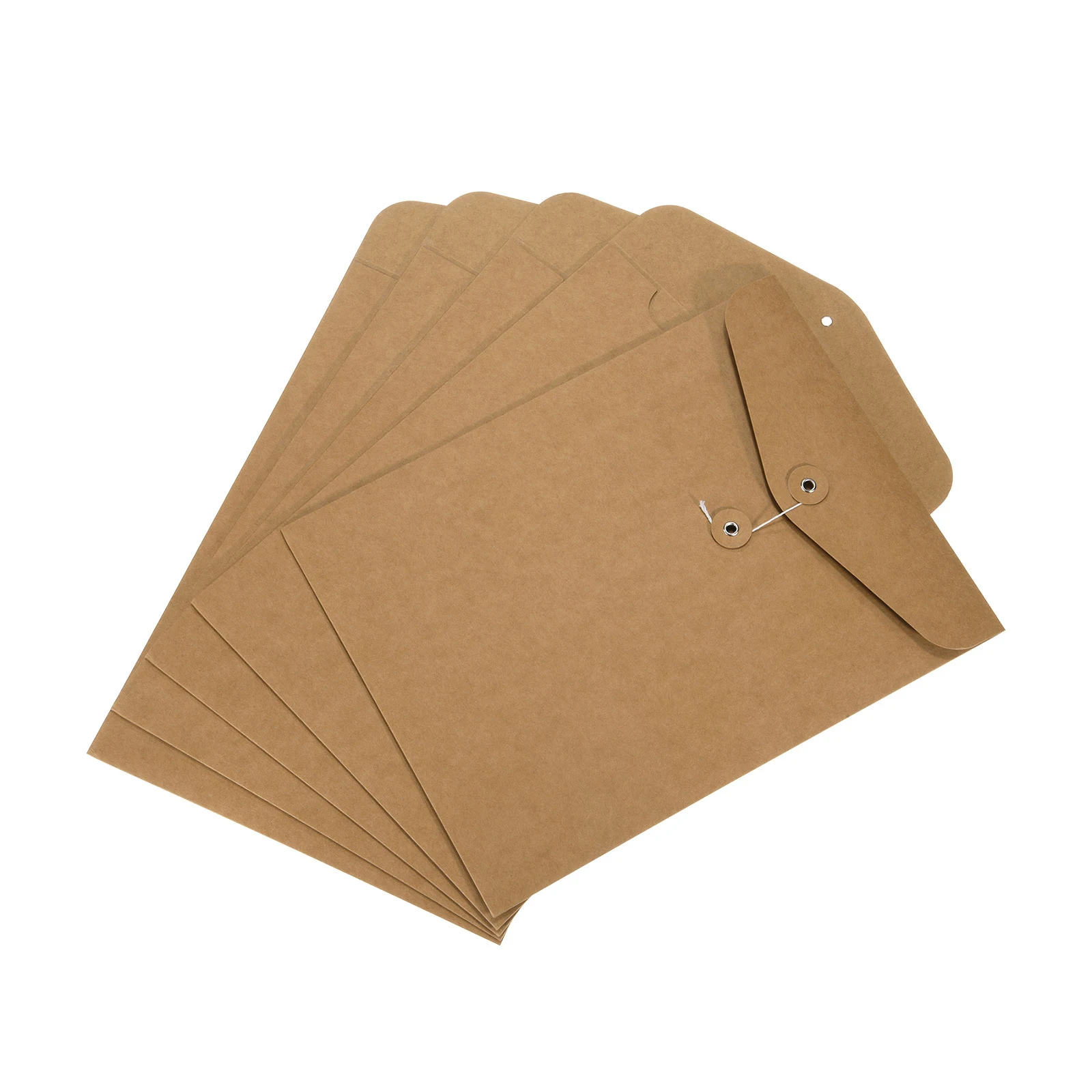 2/5/10Pcs String File Folders A4 Size Document Letter Organizer Holder Filing Envelopes Jacket for Office Brown/Black