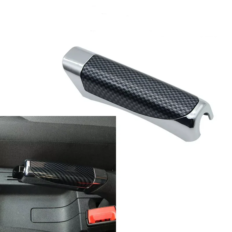 Car Hand Brake Cover Handbrake Grips Protection Cover Carbon Fiber Parking Brake Decoration Shell Interior Accessories