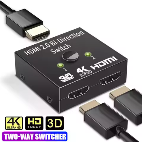 HDMI Adapter Bi-Direction 2.0 Splitter HDMI-compatible 1x2/2x1 Adapter 2 In 1 Out Converter For 4K Switcher PS4 Pro/4/3 TV Box