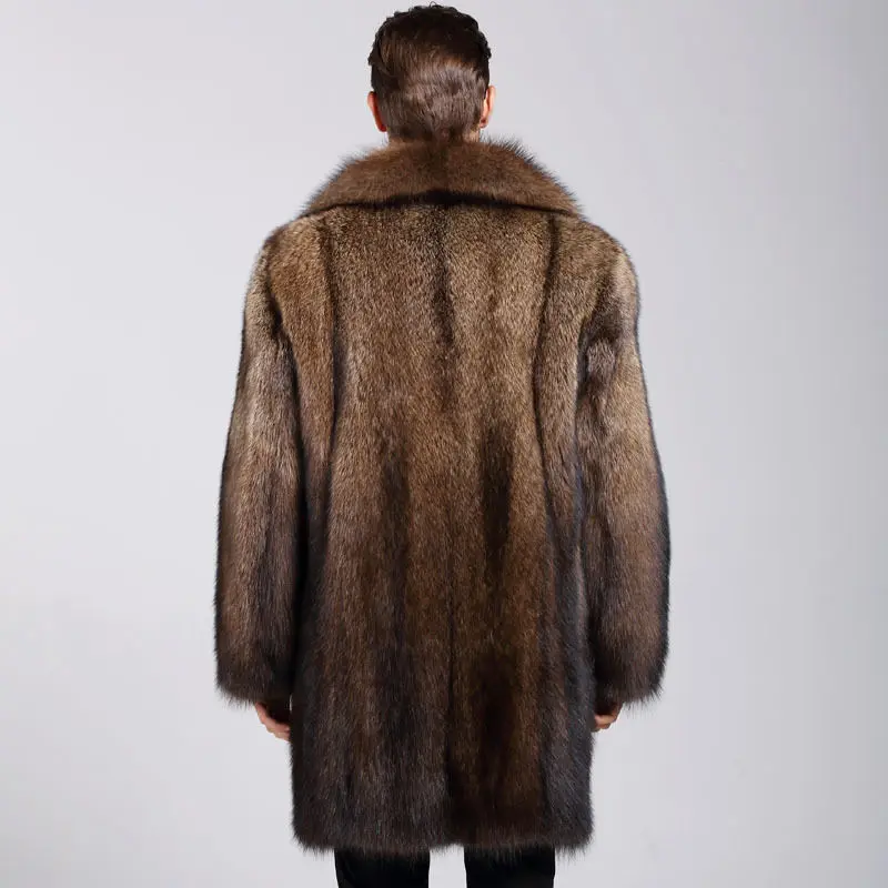 Thick Warm Coat Imitative Fur Coat Plus Size Dad's Dress European and American Mink Fur Mid-Length Whole Mink Men's Mink Coat