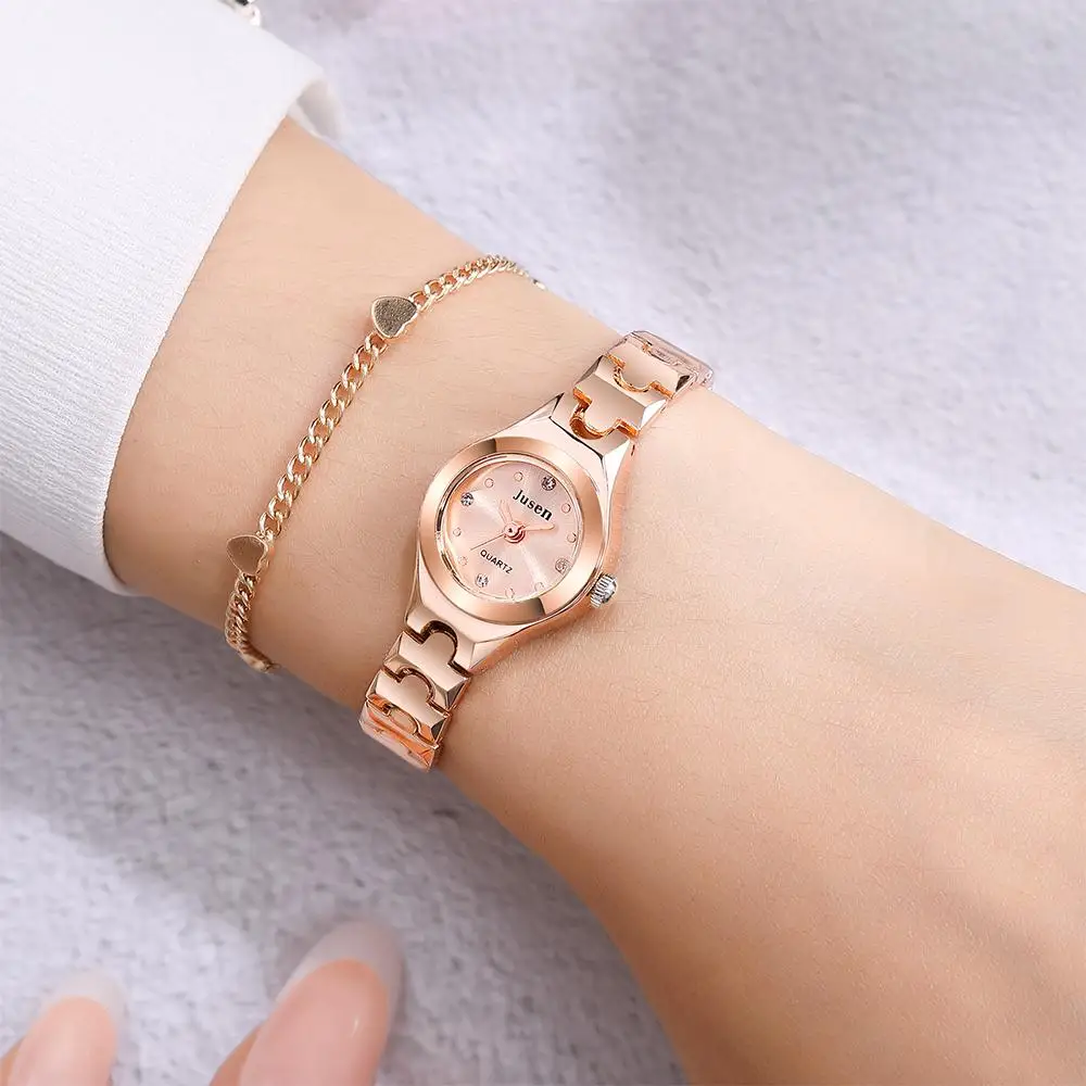 Fashion Women Watches Rose Gold Luxury Stainless Steel Qualities Small Ladies Wristwatches Diamond Female Bracelet Watch Gifts