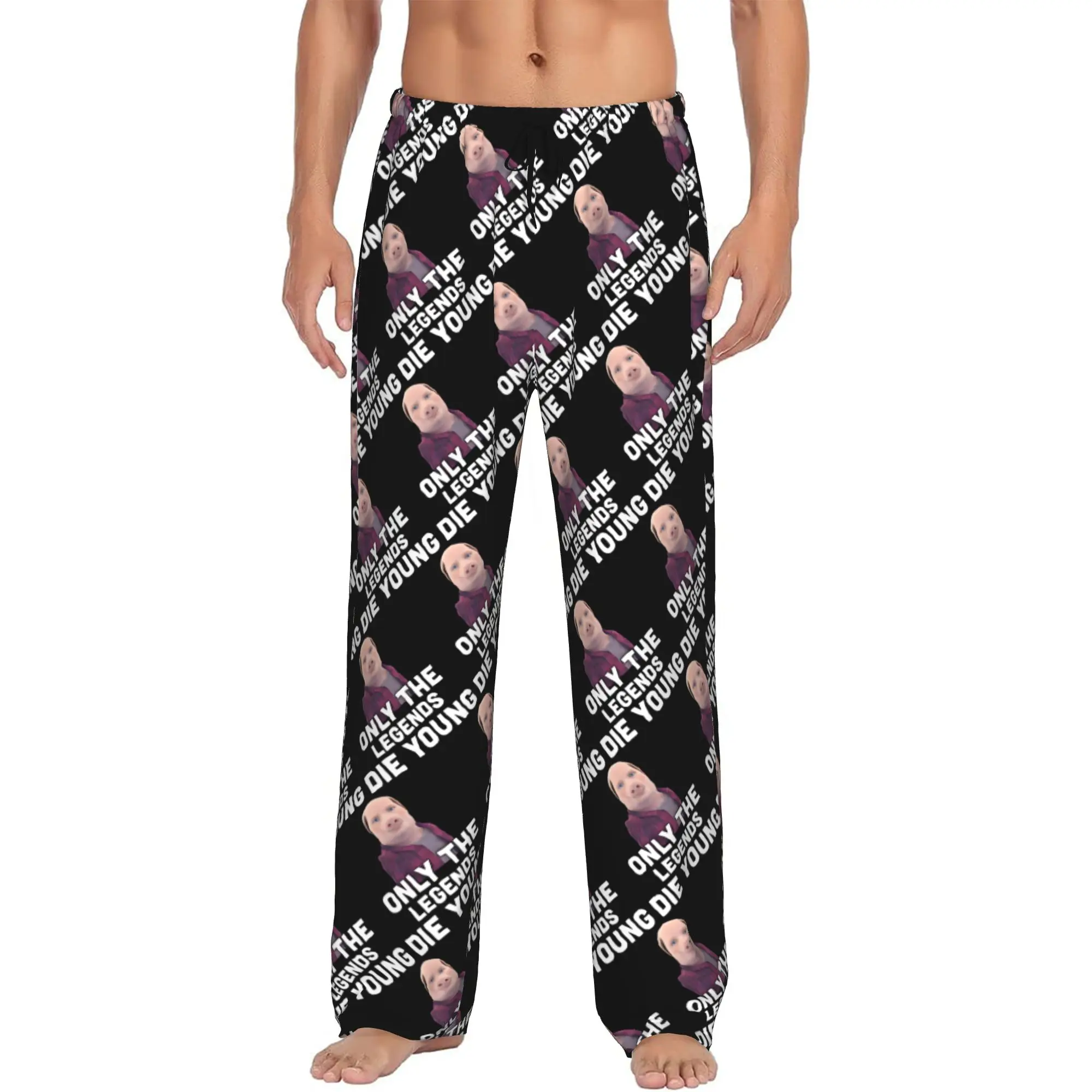 Custom John pork is calling Pajama Pants Sleepwear for Men Elastic Waistband Funny Pig Sleep Lounge Bottoms with Pockets