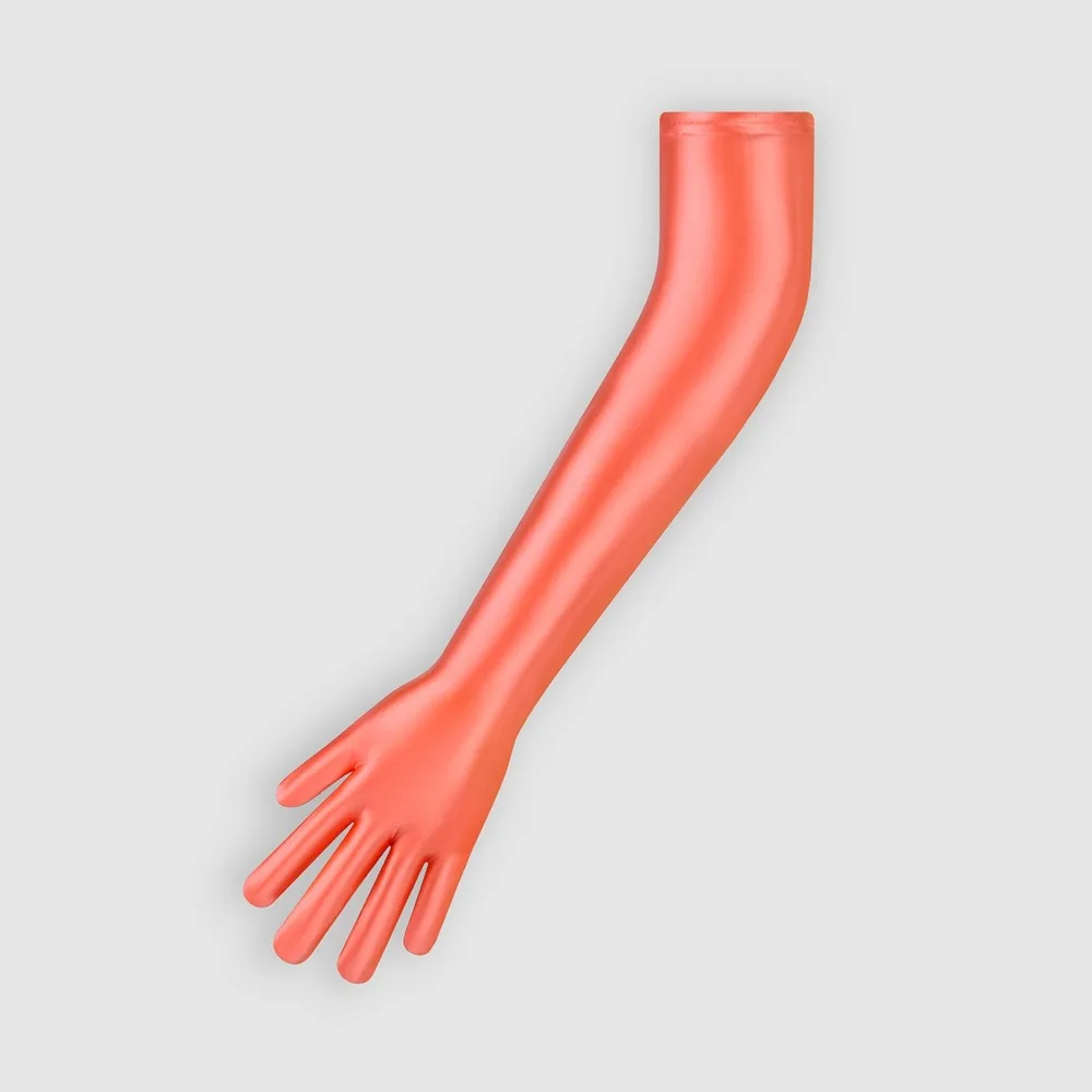 Gants longs multicolores en spandex extensible, brillant et soyeux, étiquette de protection solaire pour cyclisme, cosplay anime