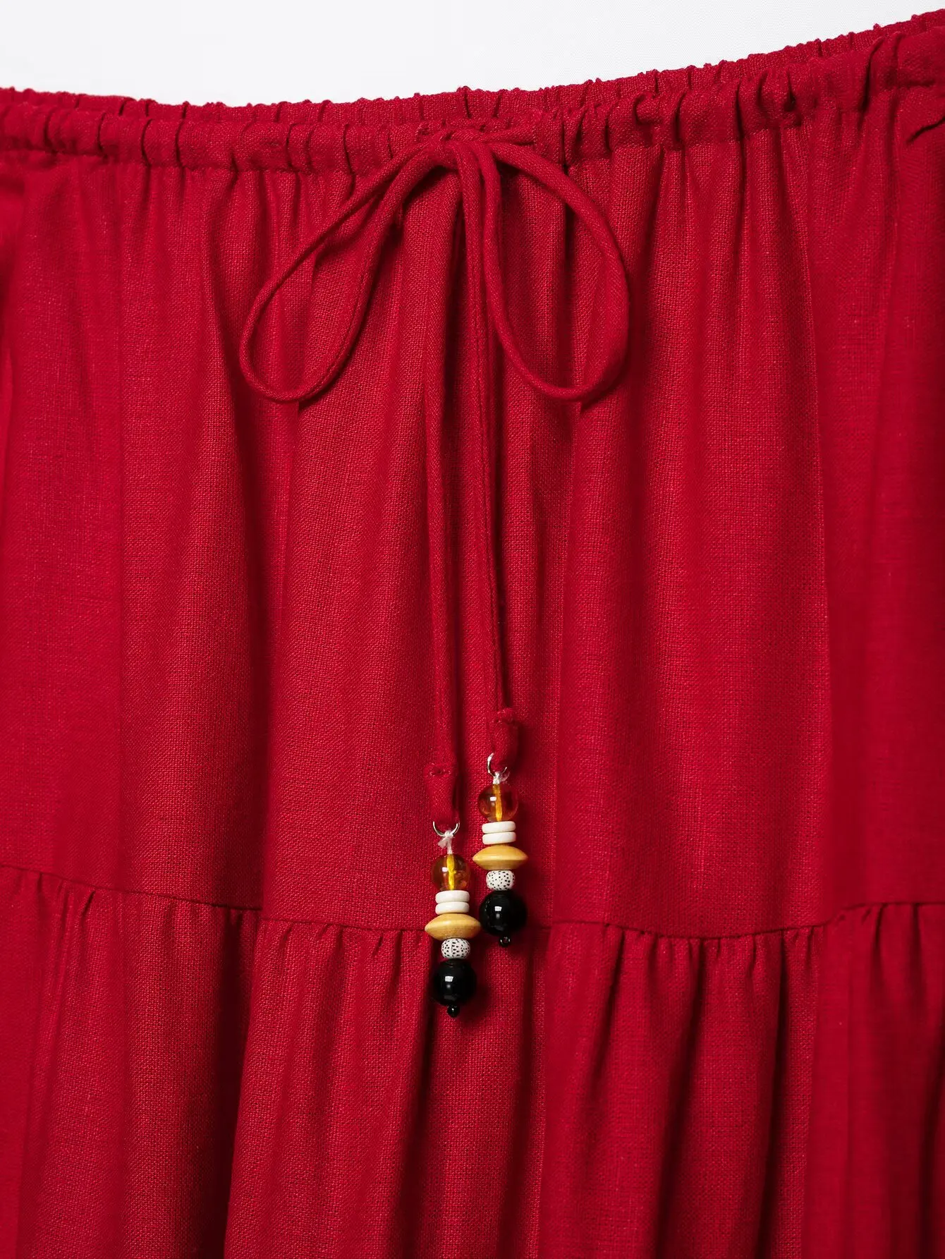 HH Elegantes Damen-Set in Rot, 2-teilig, mit Neckholder-Crop-Top und Stufenrock, Sommer-Outfit für Hochzeitsgäste und Urlaub – Detail 20