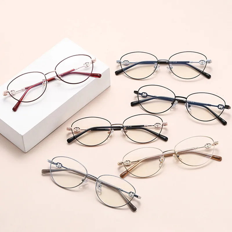 

Retro ultra light pure titanium eyeglass frame 58166 oval eyeglass frame for women can be paired with prescription glasses