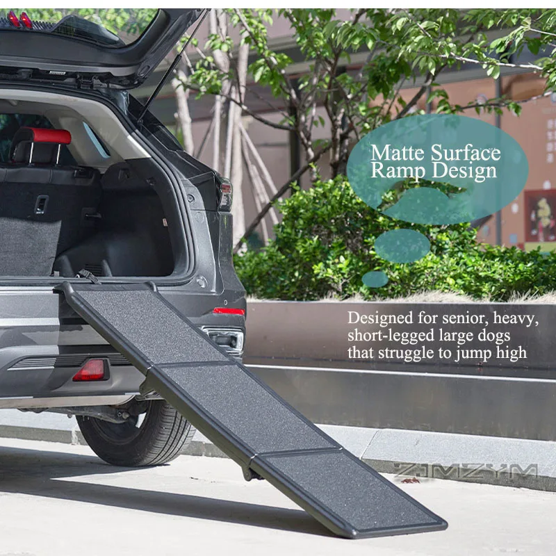 Heavy Duty Foldable Pet Car Ramp Anti Ankle Sprain Full Matte Anti Slip Dog Ramp Portable Vehicle Access Ramp for Large Dogs