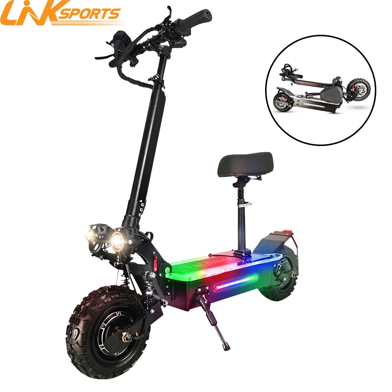 

STLF Advanced 5600W Dual Motor Electric Scooter 60V 27AH Max Speed 80KM/H 11 Inch Off-road Tires E Scooter Fast Scooter for Adul