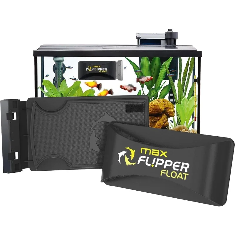 

FL!PPER Flipper Cleaner Float - 2-in-1 Floating Magnetic Aquarium Glass Cleaner - Fish Tank - Scrubber & Scraper Aquarium Cleani