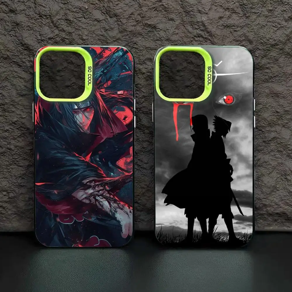 U-Uchiha family blood eye Phone Case green IMD Colorful Phone Case Silver Cover Suitable for iPhone 16 15 14 13 12 11 XS Pro Max