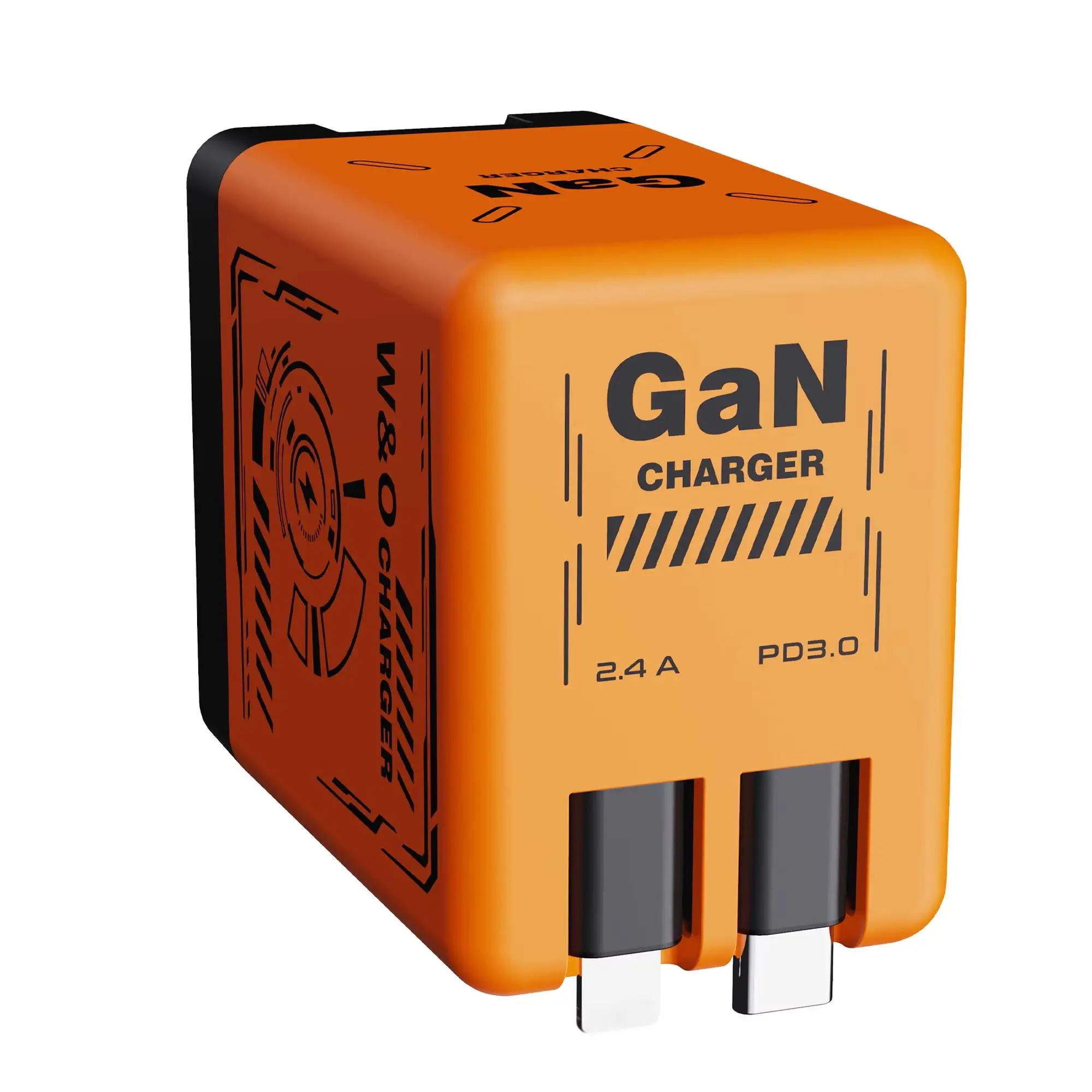 New Portable Multi Functional Folding Adapter Charging Protection GaN 20W PD3.0 Fast Charger With Retractable Type-C Cable