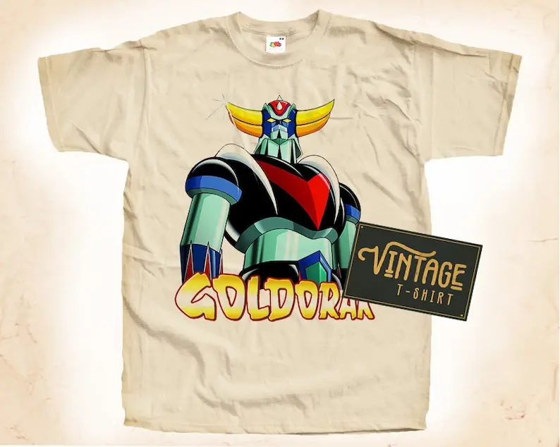 Goldorak V2 T shirt Tee Natural Vintage Cotton Movie Poster All Sizes