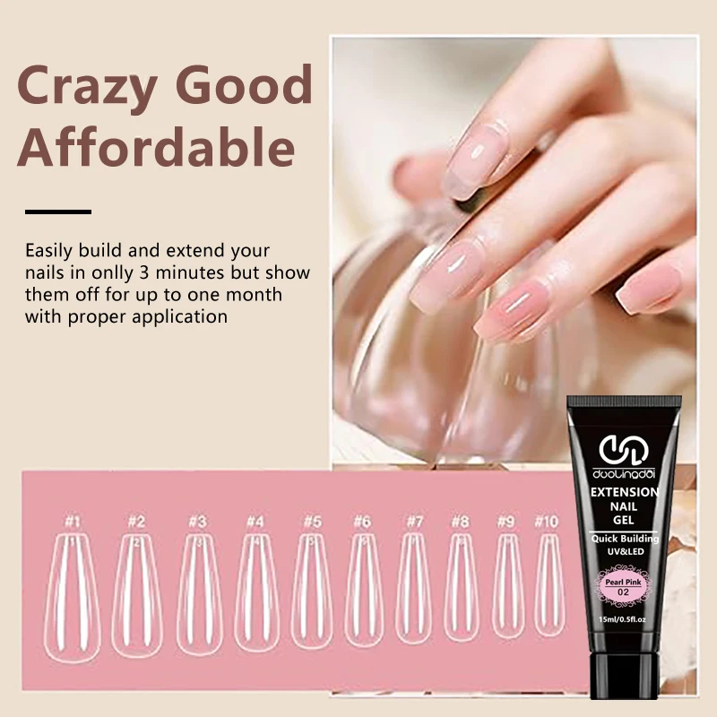 Nail Extension Gel Kit with 30ml Slip Solution, 12-Color Poly Nail Gel Polish Set with Base & Matte/Glossy Top Coats, Complete M