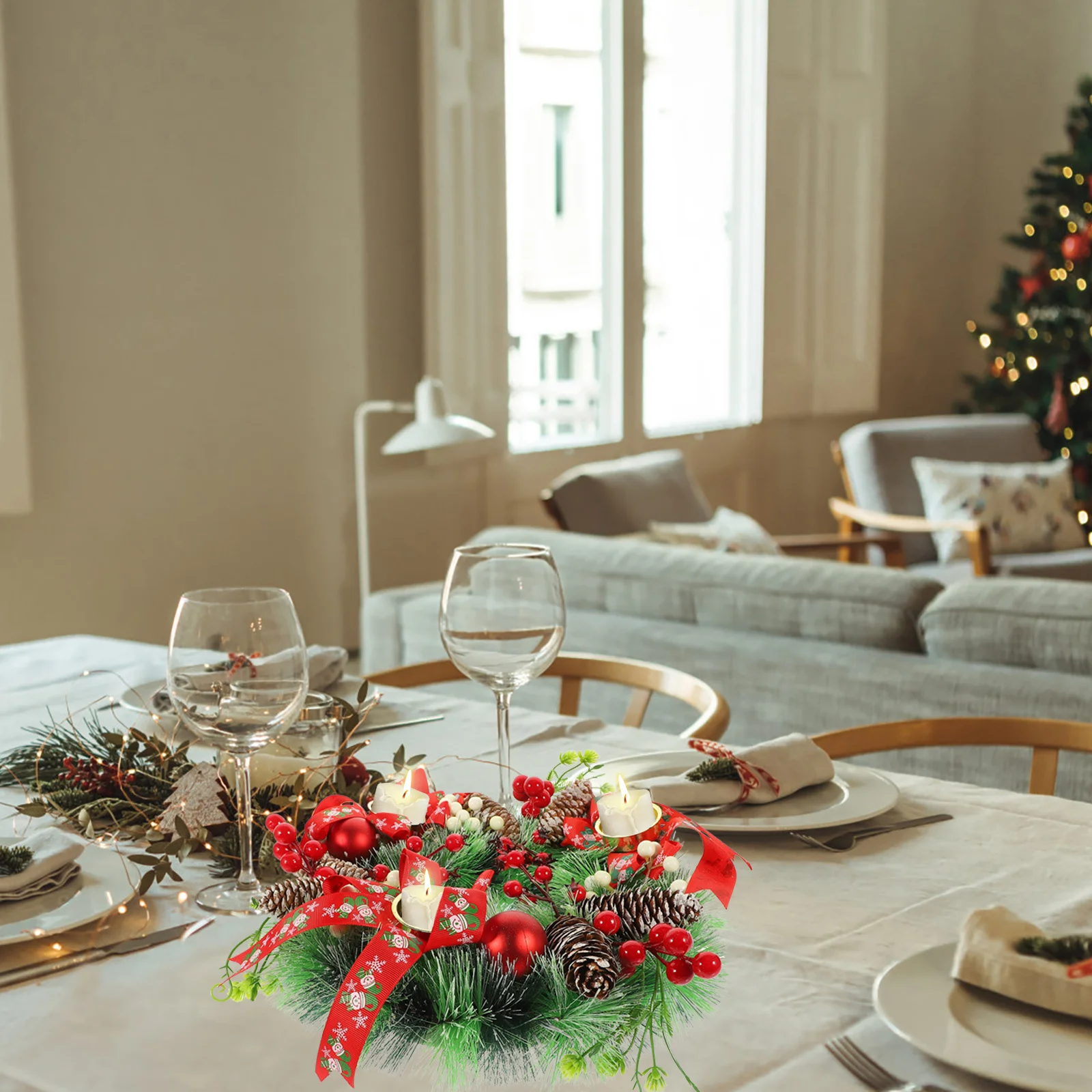 

Holder Christmas Wreath Artificial Decorative Ring for Party Wedding Home Holiday Decorations Xmas Stand