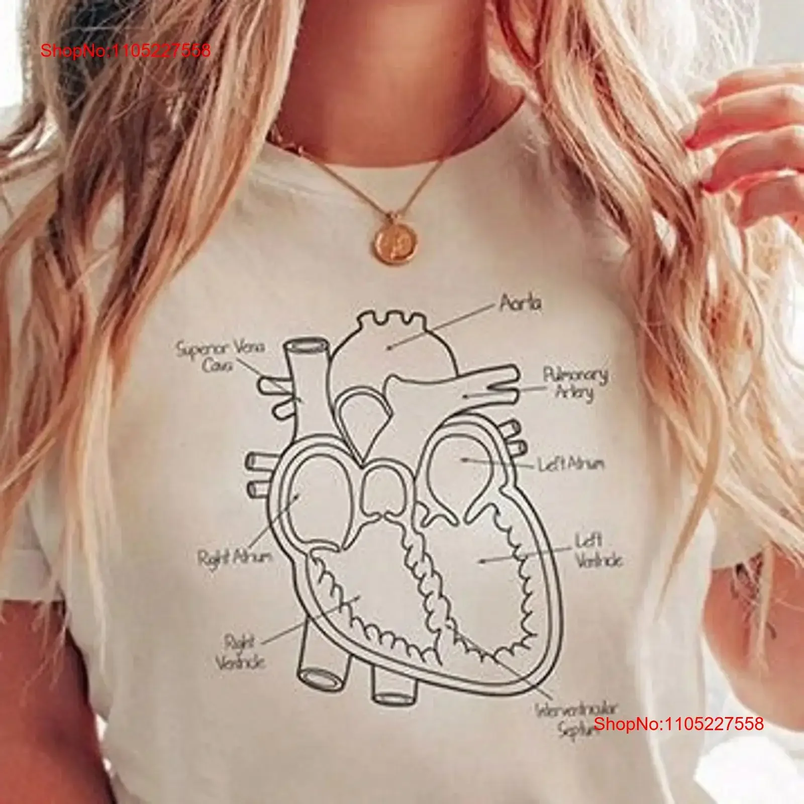 Heart Anatomy T Shirt Cardiac Nurse CVICU CCU Cath Lab RN Nursing School Student Anatomical Sonographer vintage Washed fashion