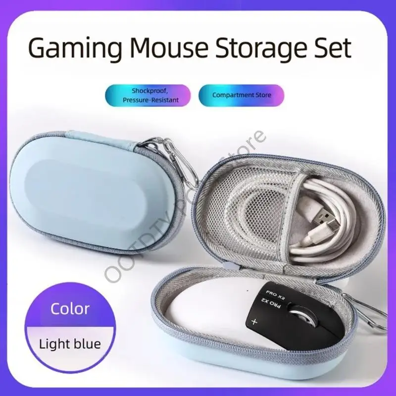 H7BA Travel Mouse Carrying Case with Hard Shell Storage, Full Wrap Fastener, and Upper Pocket Area for GPW 3/4/5 Daily Gear